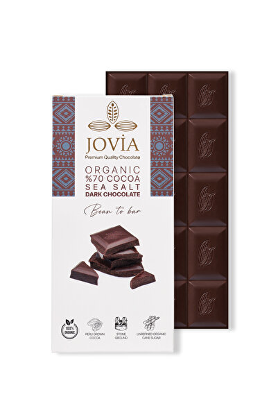 JOVİA ÇİKOLATA Organik Çikolata - %70 Bitter Deniz Tuzlu