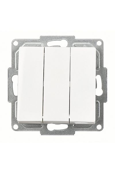 Günsan Visage White Triple Switch, Mek.- Frameless 12 Pieces