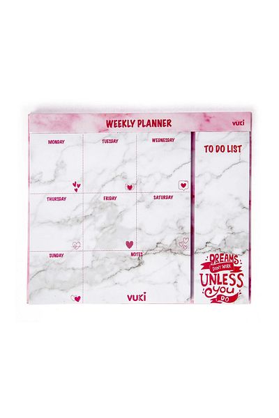 Şeker Ofisi Desktop Weekly Planner Notebook Pink Marble