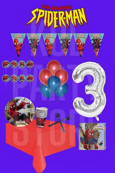 FOKUL Spiderman Spiderman 3 ετών 16 Προμήθειες για πάρτι γενεθλίων Concept Party Set