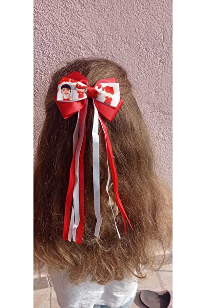 Generic Brand Red Holiday Themed Bow Satin Handmade School Buckle