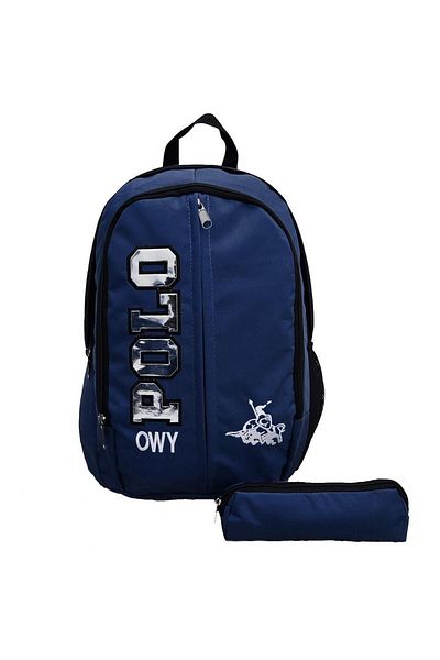 Kelebek Oyuncak Polo Owy School Backpack with Pen Holder - Navy Blue