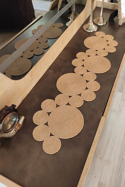Homever Φυσικό Ψάθινο Τρέξιμο από Γιούτα, 100x25cm, Χειροποίητο Κάλυμμα Κονσόλας Σαλονιού με Σχοινί Γιούτας, Κάλυμμα Τραπεζιού Κουζίνας, Τρέξιμο