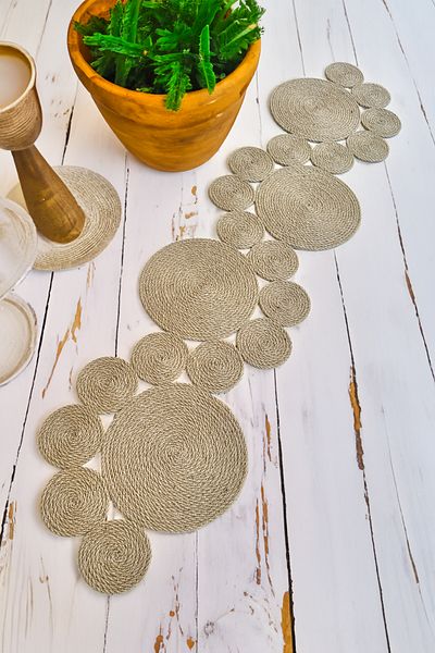 Homever Φυσικό Ψάθινο Τρέξιμο από Γιούτα, 100x25cm, Χειροποίητο Κάλυμμα Κονσόλας Σαλονιού με Σχοινί Γιούτας, Κάλυμμα Τραπεζιού Κουζίνας, Τρέξιμο