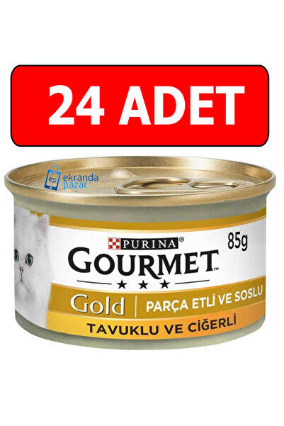 Gourmet Gourmet gold tavuklu ve ciğerli parça etli kedi konservesi 24 adet 85...