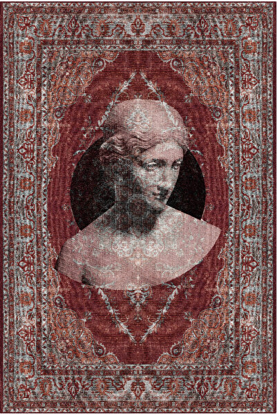 Rugs Modern Halı Mira Heykel Figürlü Bordo Vintage Dokuma Taban Dekoratif Hal...