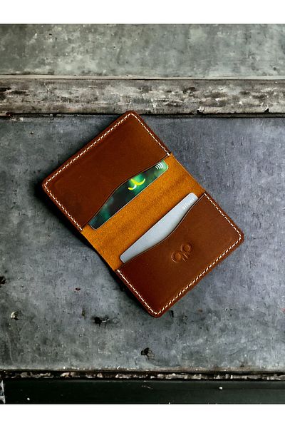 DeriBoss Ιταλική θήκη για κάρτες Minimal Leather (ανοιχτό ταν)