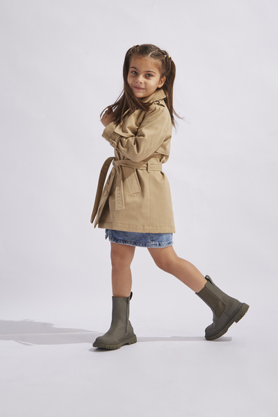 hoQuspoQus Kız Çocuk Trençkot Taba