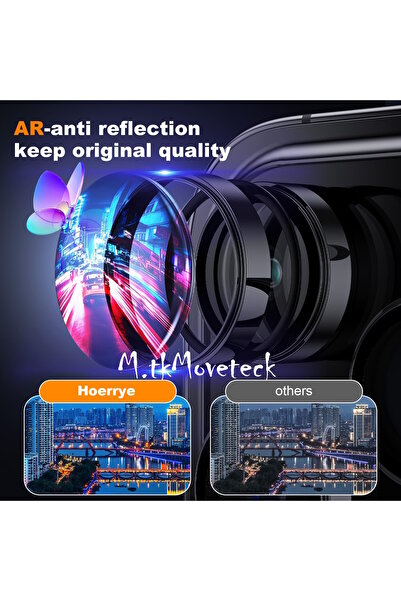 m.tk moveteck İphone 15 Pro & İphone 15 Pro Max Kamera Koruma Lens Koruyucu Temperli Cam Safir Lens Camı Titanium