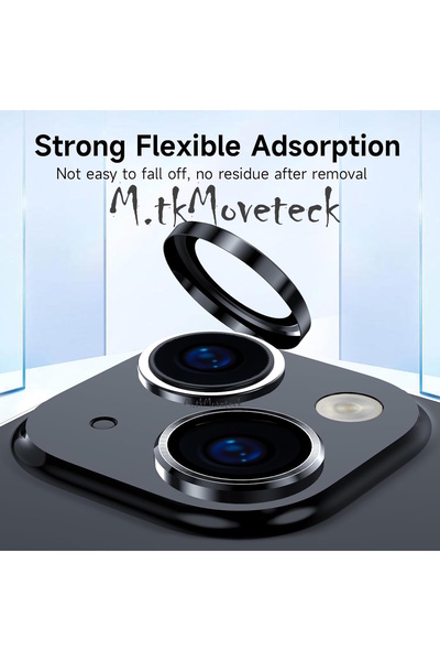 m.tk moveteck İphone 15 & İphone 15 Plus Kamera Koruma Lens Koruyucu Temperli Cam Natural Titanium Lens Camı