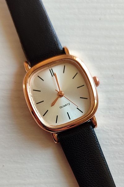 Ricardo Minimal Black Leather Band Rose Gold Case Women's Wristwatch New Fashion Watches