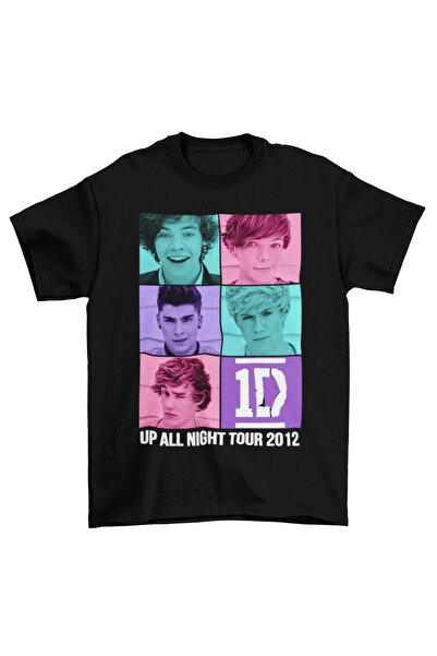 Urbanstadt One Direction Siyah tişört Baskılı Unisex Pamuklu
