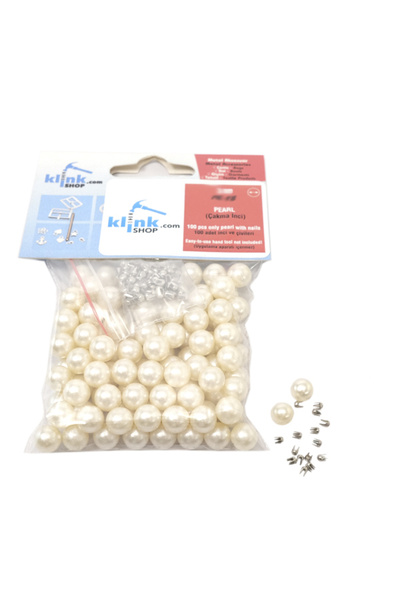 Klinkshop Çakma Inci-çivili Inci Boncuk- 6mm Ekru-100 Adet