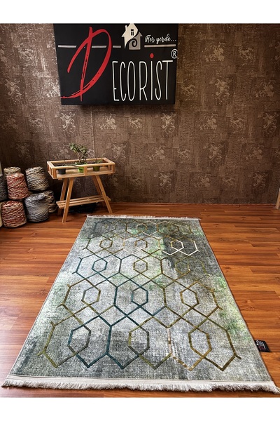 DECORİST NAKIŞLI YIKANABİLİR KAYMAZ ÖZELLİKLİ DOKUMA TABAN DEKORATİF SALON HA...