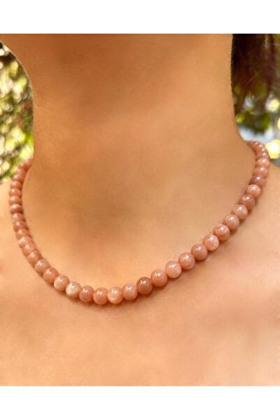 Asya Gems 6mm Sphere Cut Sunstone Natural Stone Pendant