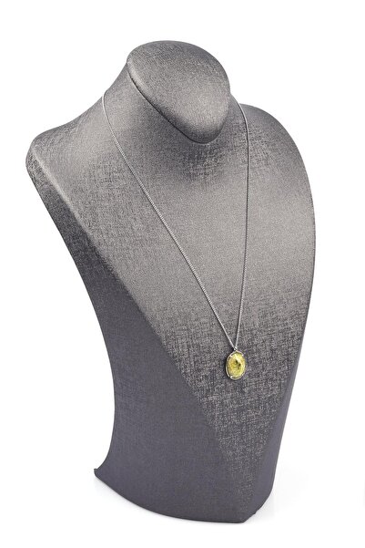 Alibaba Doğaltaş Yeşim Doğal Taş Gümüş Renkli Kolye