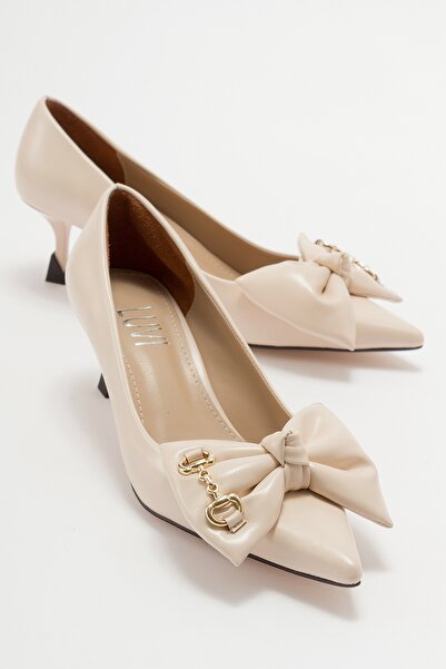 LuviShoes حذاء HELLA بيج سكين نسائي بكعب عالٍ