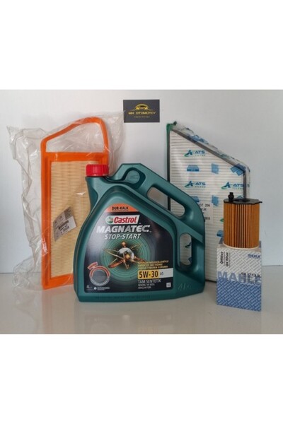 OEM Castrol Peugeot 206 1.4 Hdi Yağ Bakim Seti ve castrol edge 5w30 4lt motor yağ 2023 üretim