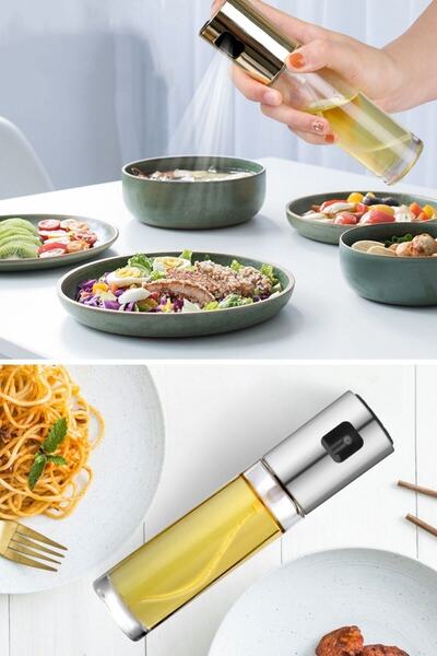 Buffer ® 100ml Kapasiteli Şeffaf Spreyli Yağdanlık Sosluk Yağ Püskürtücü Yağ Şişesi