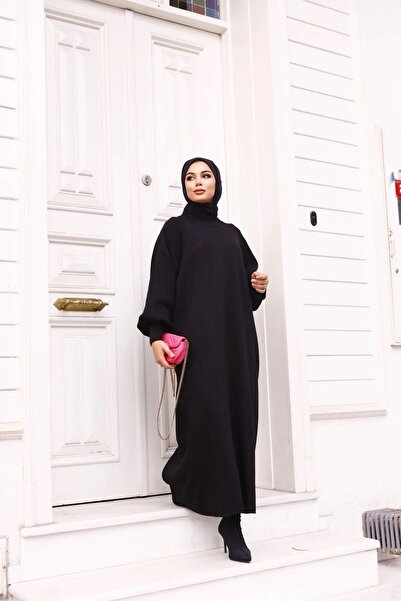 Kirazgym Women's Balloon Sleeve Knitwear Dress