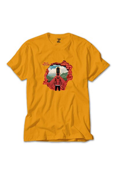 Tomris Hatun تي شيرت A Day Remember You ترحيب ملون باللون الأصفر مقاس M