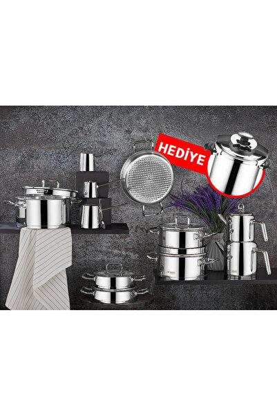 Aryıldız Vento Prestige 20+2 Parça Cam Kapak İdeal Çelik Çeyiz Seti (Düdüklü ...