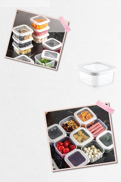 Meleni Home 10 Pieces Square Breakfast with Silicone Lid - Breakfast Storage Container Set White