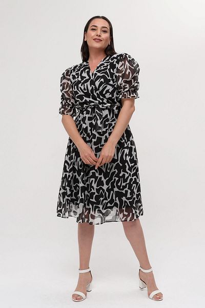 XXL BUTİK Rochie din șifon cu două piept pentru femei de mărime mare Nm8063