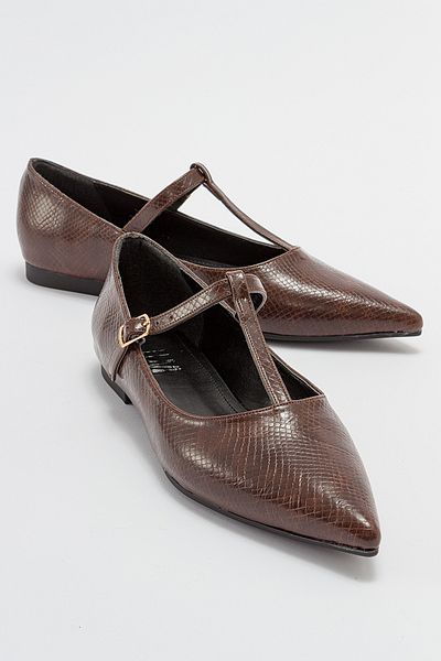 LuviShoes BULVA Brown Patterned Women's Ballerinas