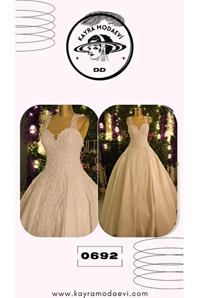 Kayra Modaevi Askılı Saten Gelinlik