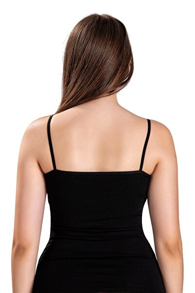 Jiber 520 Kadın Pamuklu Likralı Dantelli İp Askılı Atlet