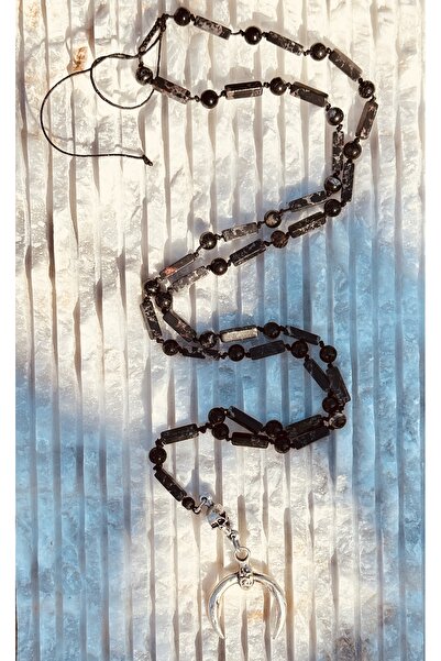 CAPO by Aytaç Yamaç قلادة آريس السوداء - حجر طبيعي، فاريسيت وعقيق محبب