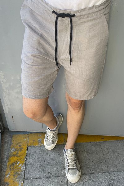 Tarz Cool Men's Gray Muslim Lace-Up Shorts