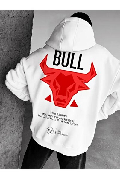 Unisex Chicago Bull Baskılı Kapşonlu Sweatshirt