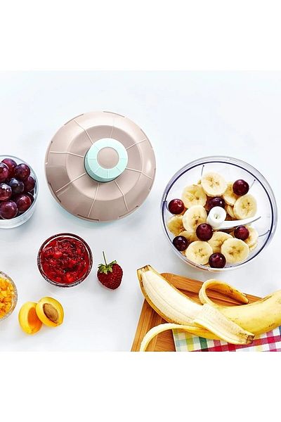 Pazarika Push Cut Hand Chopper with 3 Blades Practical Press Vegetable Fruit Chopper with Stainless Steel Blade