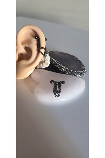 Bylin Takı %100 316 L Cerrahi Çelik Çift Zincirli Helix Piercing-1 Adet