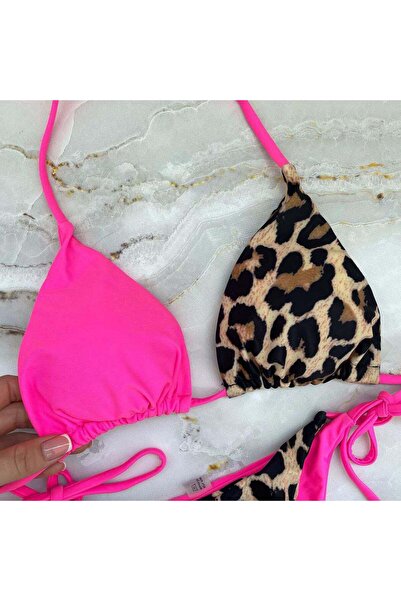 ARHEZ TEKSTİL Leopar bikini üstü