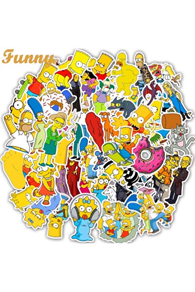 BENİMSER REKLAM مجموعة ملصقات الكمبيوتر المحمول والكمبيوتر المحمول وزجاجة مياه من عائلة سمبسون