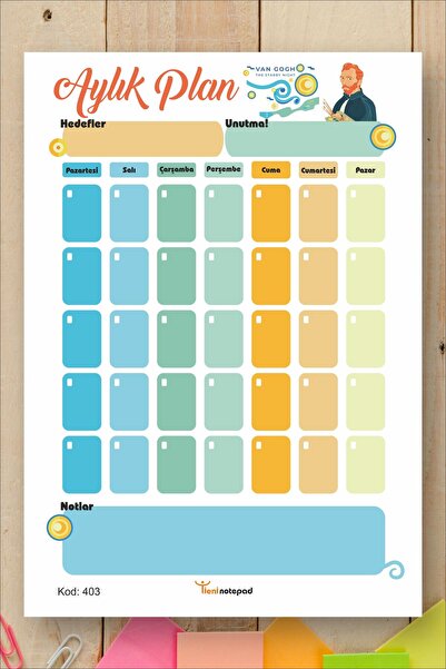 Tieni Blocnotes |   Planificator lunar |   Planificator lunar |   14x20cm A5 ...