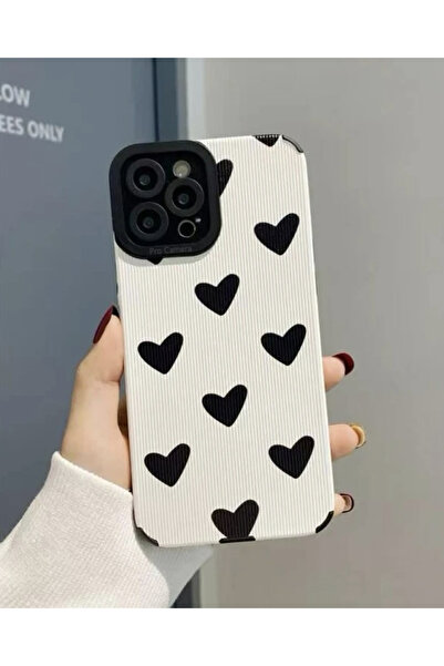 FİŞNEİLETİŞİM حافظة آيفون 14 بروماكس على شكل قلب باللون الأبيض