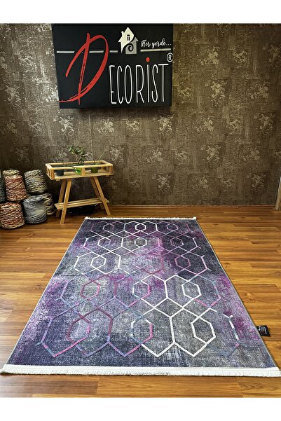DECORİST NAKIŞLI YIKANABİLİR KAYMAZ ÖZELLİKLİ DOKUMA TABAN DEKORATİF SALON HA...