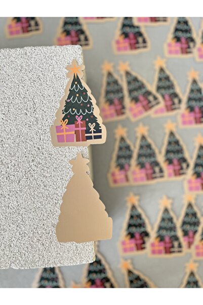 mey OFFICIAL بطاقات ملاحظات خاصة بقطع شجرة الصنوبر بموضوع عيد الميلاد، 20 حزمة