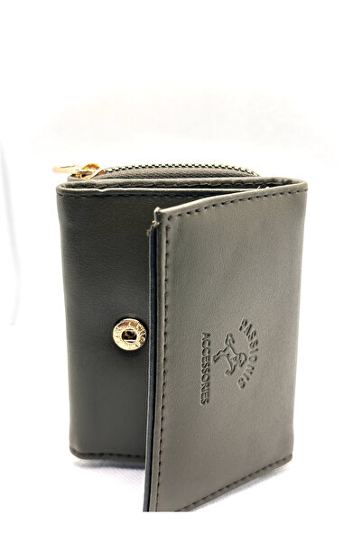 sinbEsg Special Design Stylish Women's Wallet with Snap Fasten Coin Compartment Zippered Card Holder