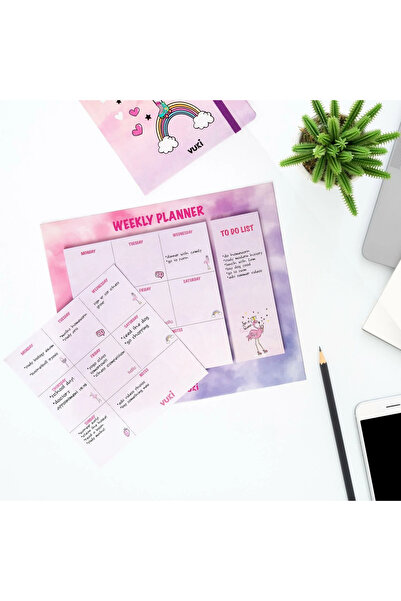 Şeker Ofisi Desktop Weekly Planner Notebook Model Flamingo