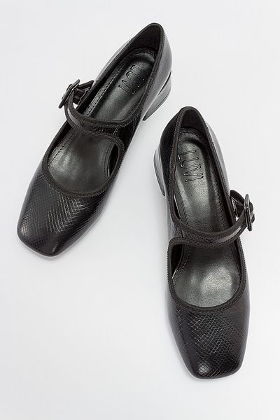 LuviShoes CURES černé vzorované dámské boty na podpatku