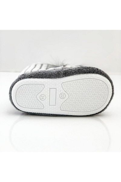 Miracle Gray Baby/Child Non-Slip Sole Glasses Detailed Velcro Kindergarten, Nursery Shoes