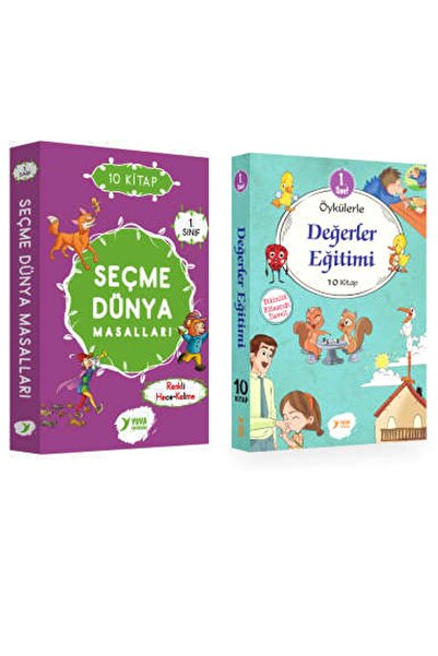 Yuva Yayınları Seçme Dünya Masalları-öykülerle Değerler Eğitimi 1.sınıf Renkl...