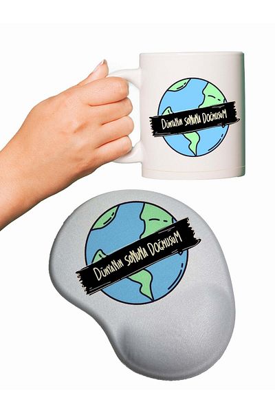 HobiShop I Was Born to the End of the World Printed Mouse Pad + Cup Mug