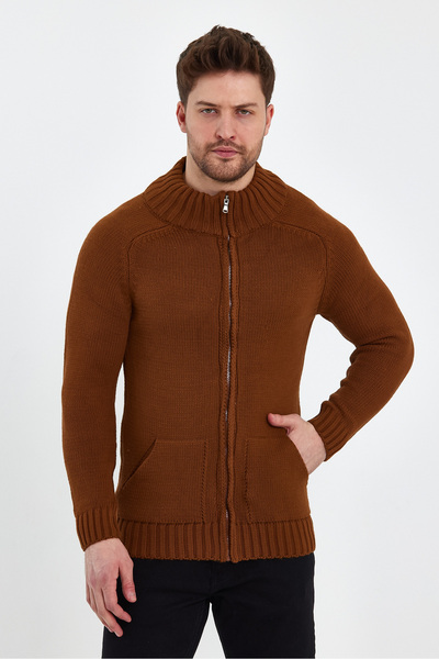 Livio Ferri Мъжки пуловер с цип и дебел джоб