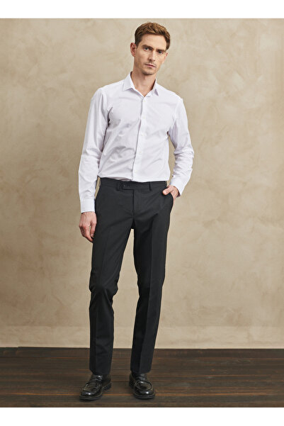 ALTINYILDIZ CLASSICS Altınyıldız Classics Normal Waist Narrow Leg Slim Fit Black Men's Trousers 4A0100000002